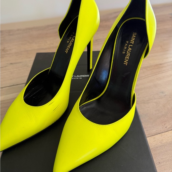 Saint Laurent Neon Yellow Heels - Picture 1 of 4